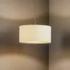 Lámpara colgante Essex, tela texturizada, dorada