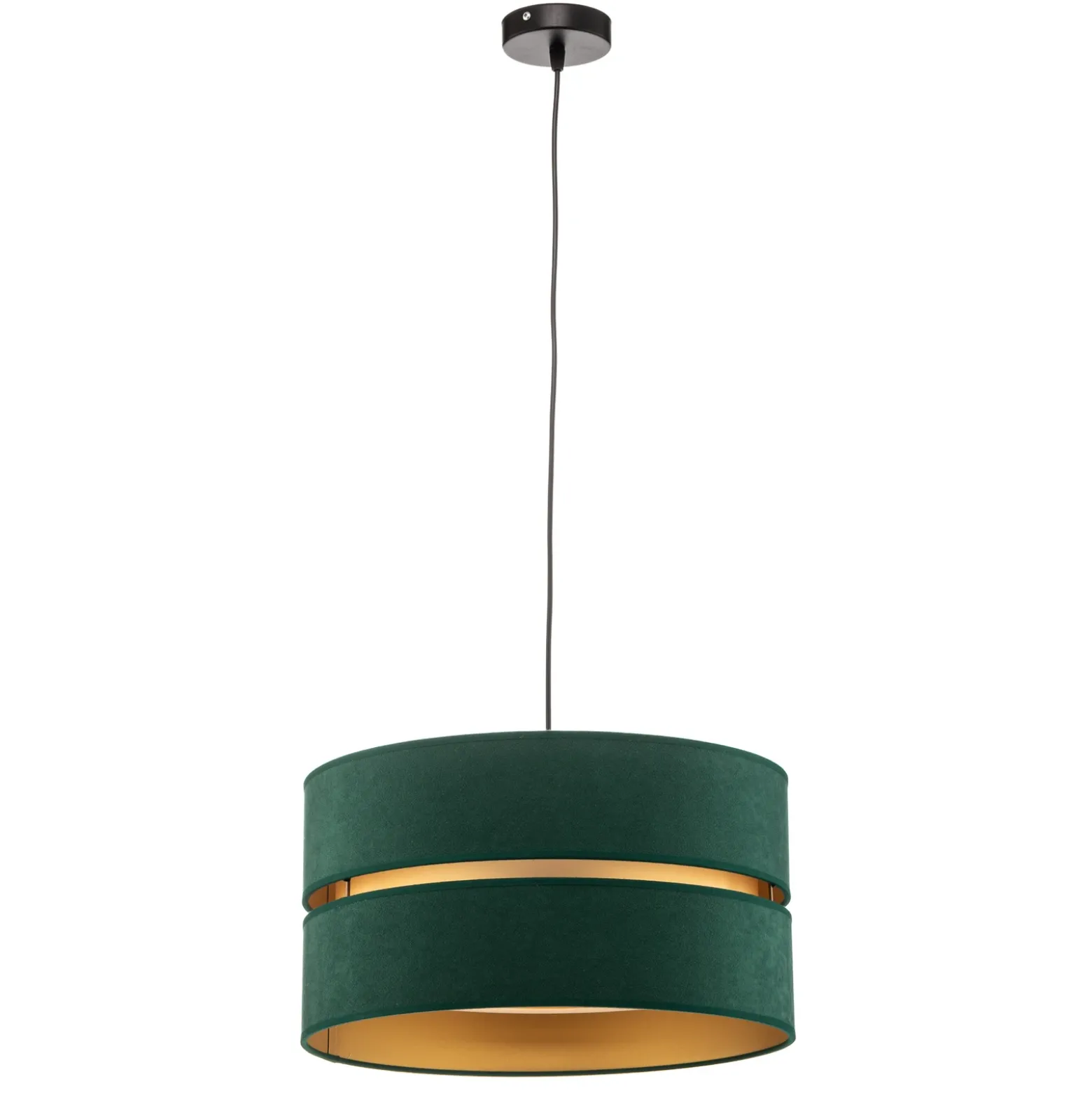Lámpara colgante Euluna Duo verde/dorado Ø40cm 1 luz
