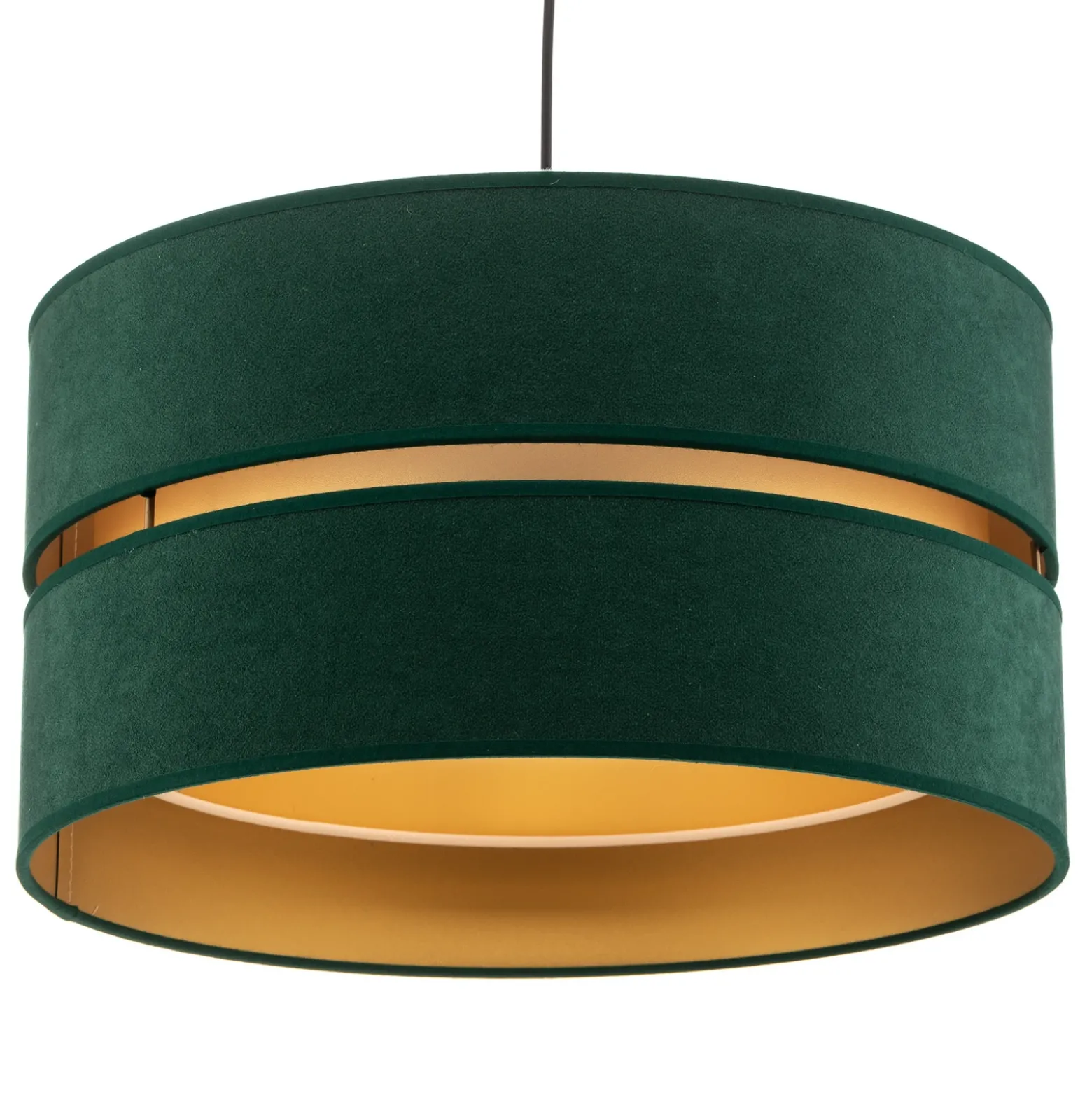 Lámpara colgante Euluna Duo verde/dorado Ø40cm 1 luz