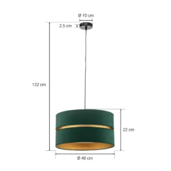 Lámpara colgante Euluna Duo verde/dorado Ø40cm 1 luz