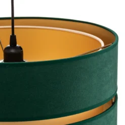Lámpara colgante Euluna Duo verde/dorado Ø40cm 1 luz