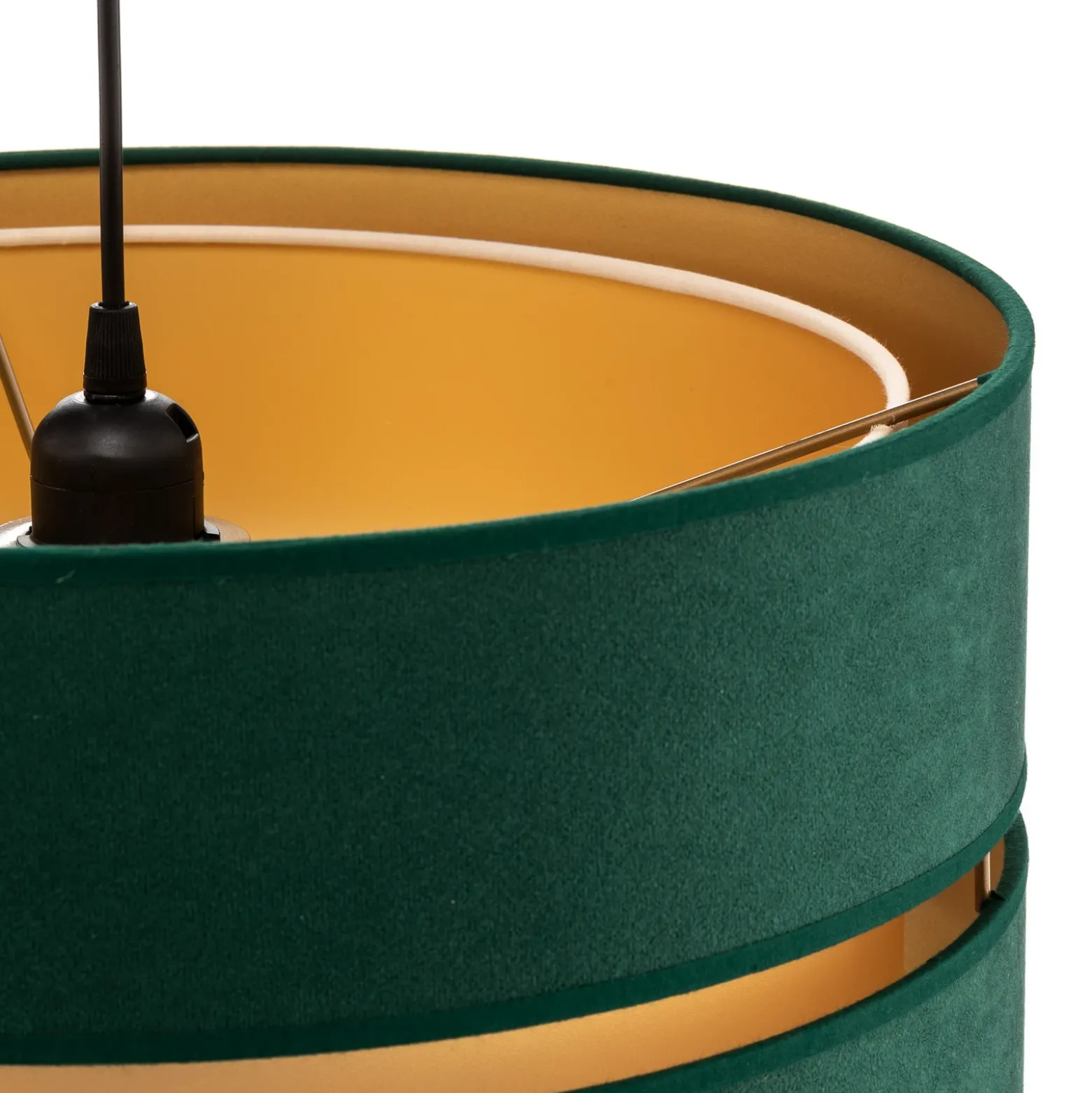 Lámpara colgante Euluna Duo verde/dorado Ø40cm 1 luz
