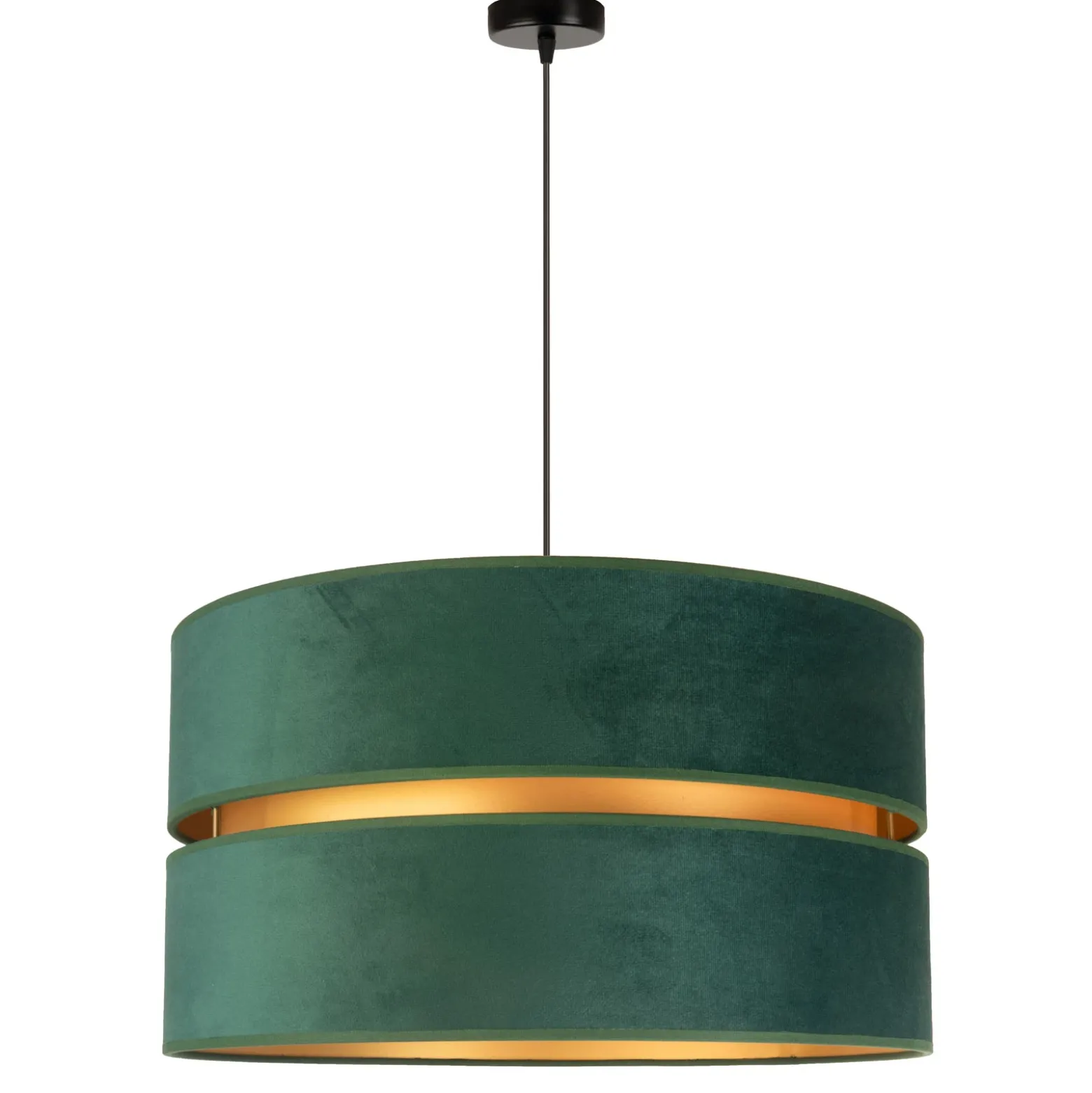 Lámpara colgante Euluna Duo verde/dorado Ø40cm 1 luz