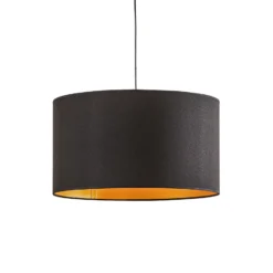 Lámpara colgante Euluna Roller, negro/dorado, Ø 45 cm