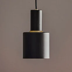 Lámpara colgante Euluna Selma, 1 luz, negro, Ø 11 cm