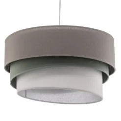 Lámpara colgante Euluna Trio beige/aguamarina/crudo Ø45cm
