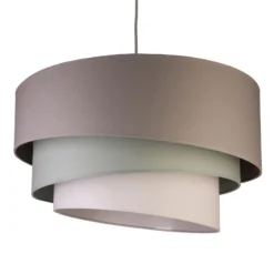 Lámpara colgante Euluna Trio beige/aguamarina/crudo Ø45cm