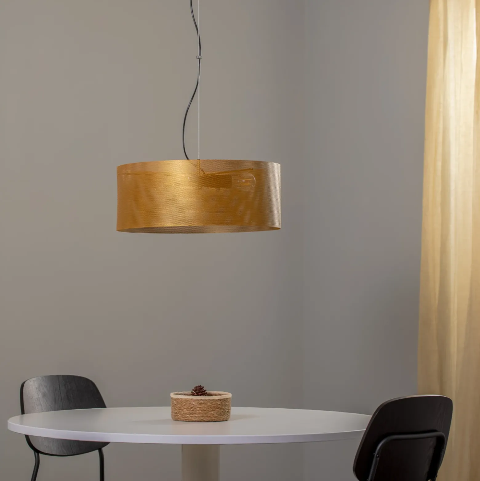 Lámpara colgante Euluna Zofia, color dorado, Ø 50 cm