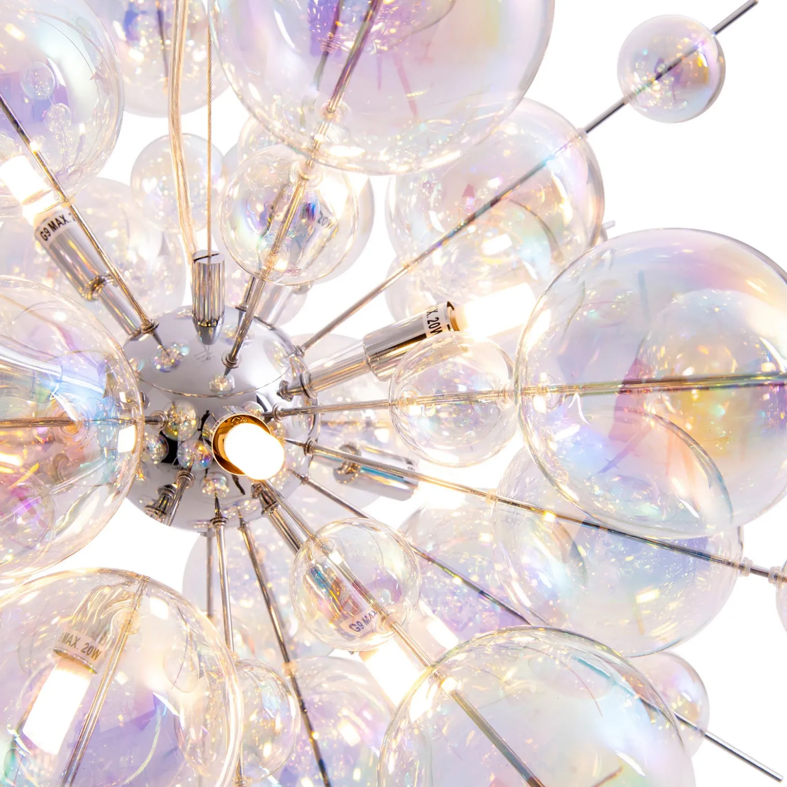 Lámpara colgante Explosion de cristal, 10 luces