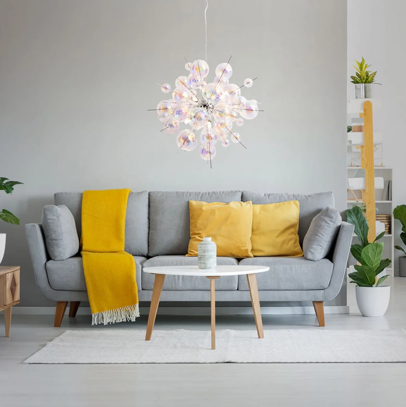 Lámpara colgante Explosion de cristal, 10 luces