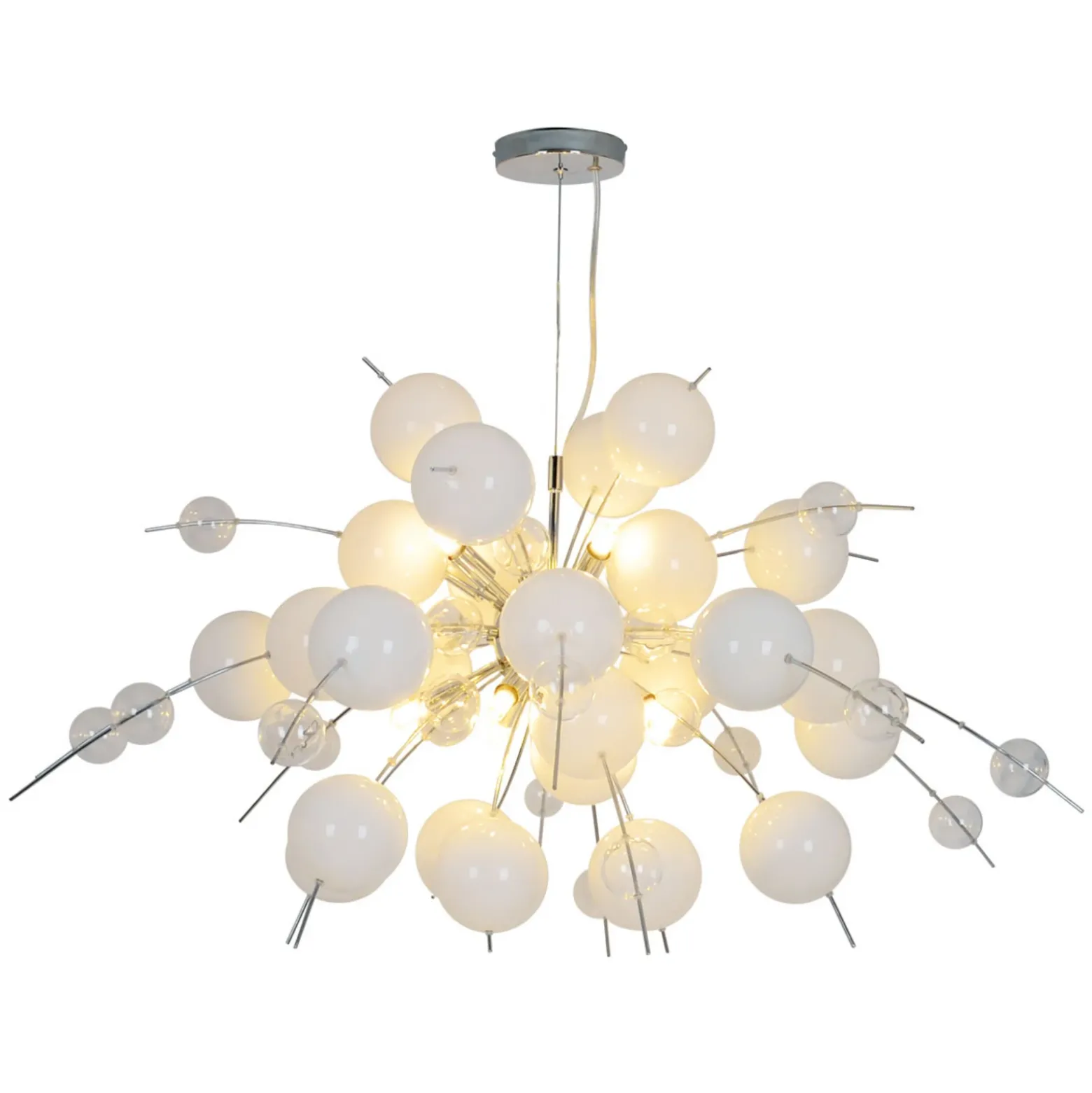 Lámpara colgante Explosion en blanco/cromo 98 cm