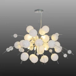 Lámpara colgante Explosion en blanco/cromo 98 cm