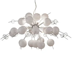 Lámpara colgante Explosion en blanco/cromo 98 cm