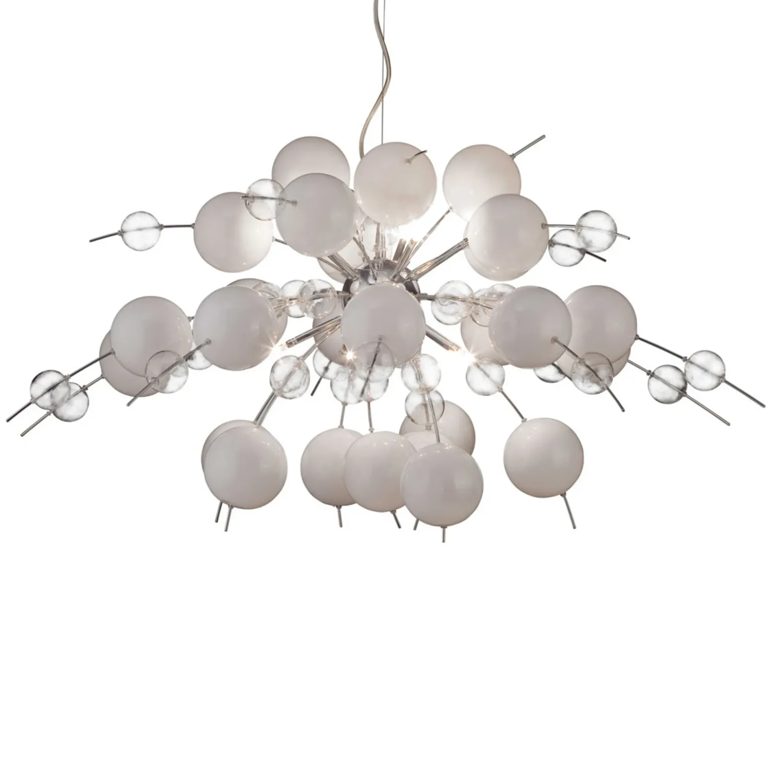Lámpara colgante Explosion en blanco/cromo 98 cm