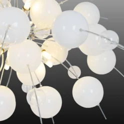 Lámpara colgante Explosion en blanco/cromo 98 cm