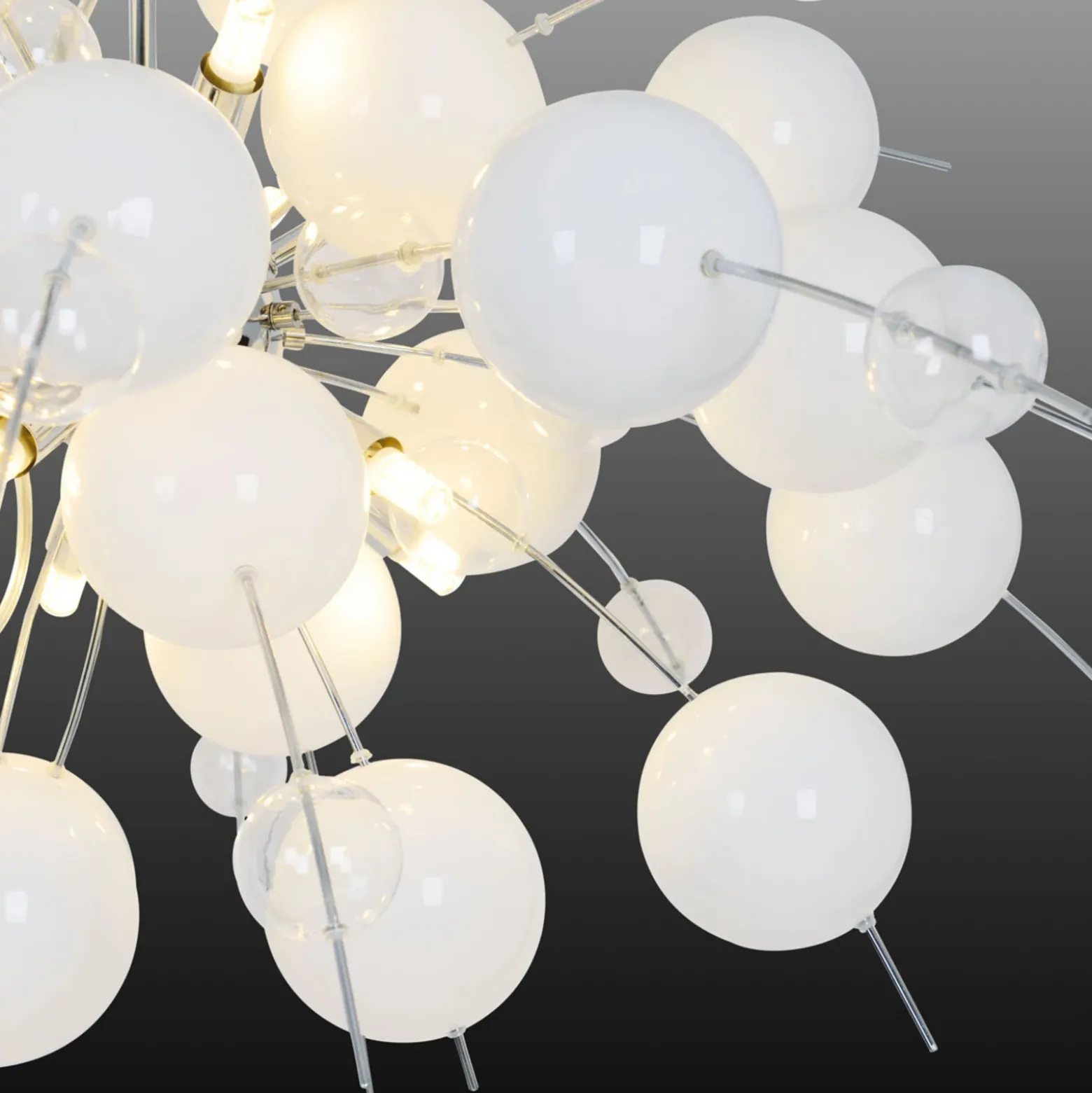 Lámpara colgante Explosion en blanco/cromo 98 cm