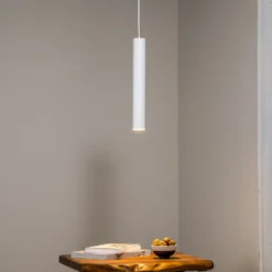 Lámpara colgante Eye, 1 luz, blanca, altura de la pantalla 40 cm