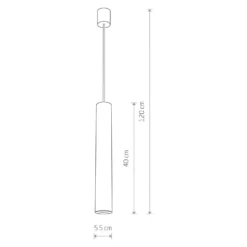 Lámpara colgante Eye, 1 luz, blanca, altura de la pantalla 40 cm