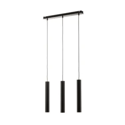 Lámpara colgante Eye, negro, 3 luces