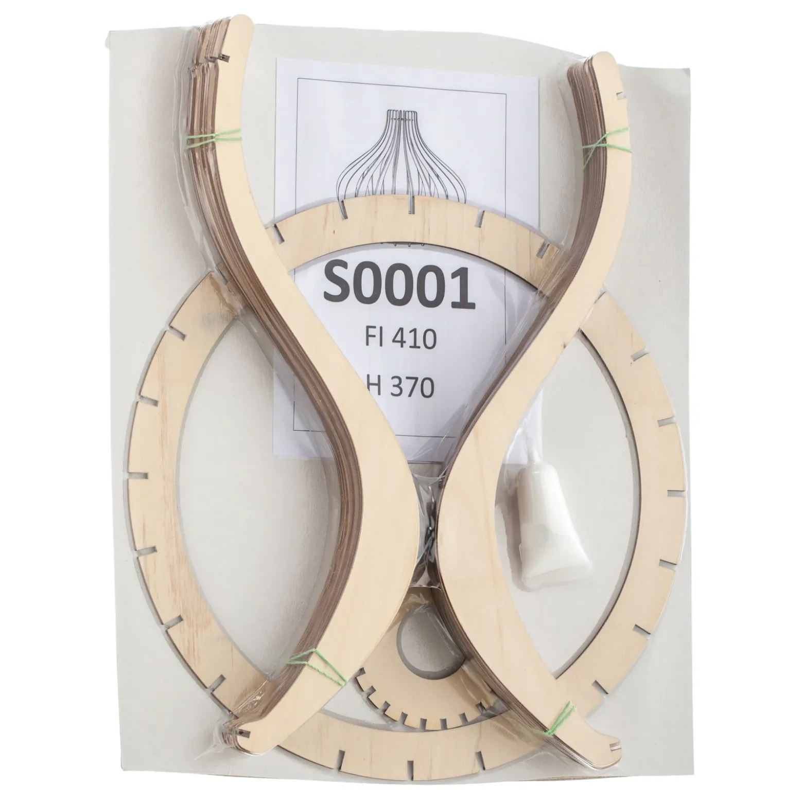 Lámpara colgante Faje, contrachapado de abedul, 41 cm, 1 lámpara.