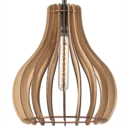 Lámpara colgante Falou, roble, Ø 25 cm