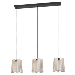 Lámpara colgante Fattoria pantallas dobles 3 luces