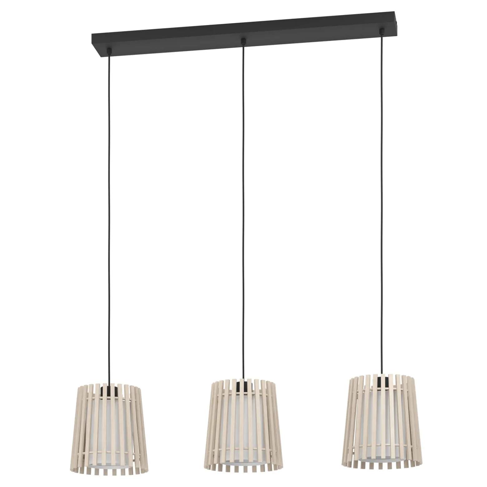 Lámpara colgante Fattoria pantallas dobles 3 luces