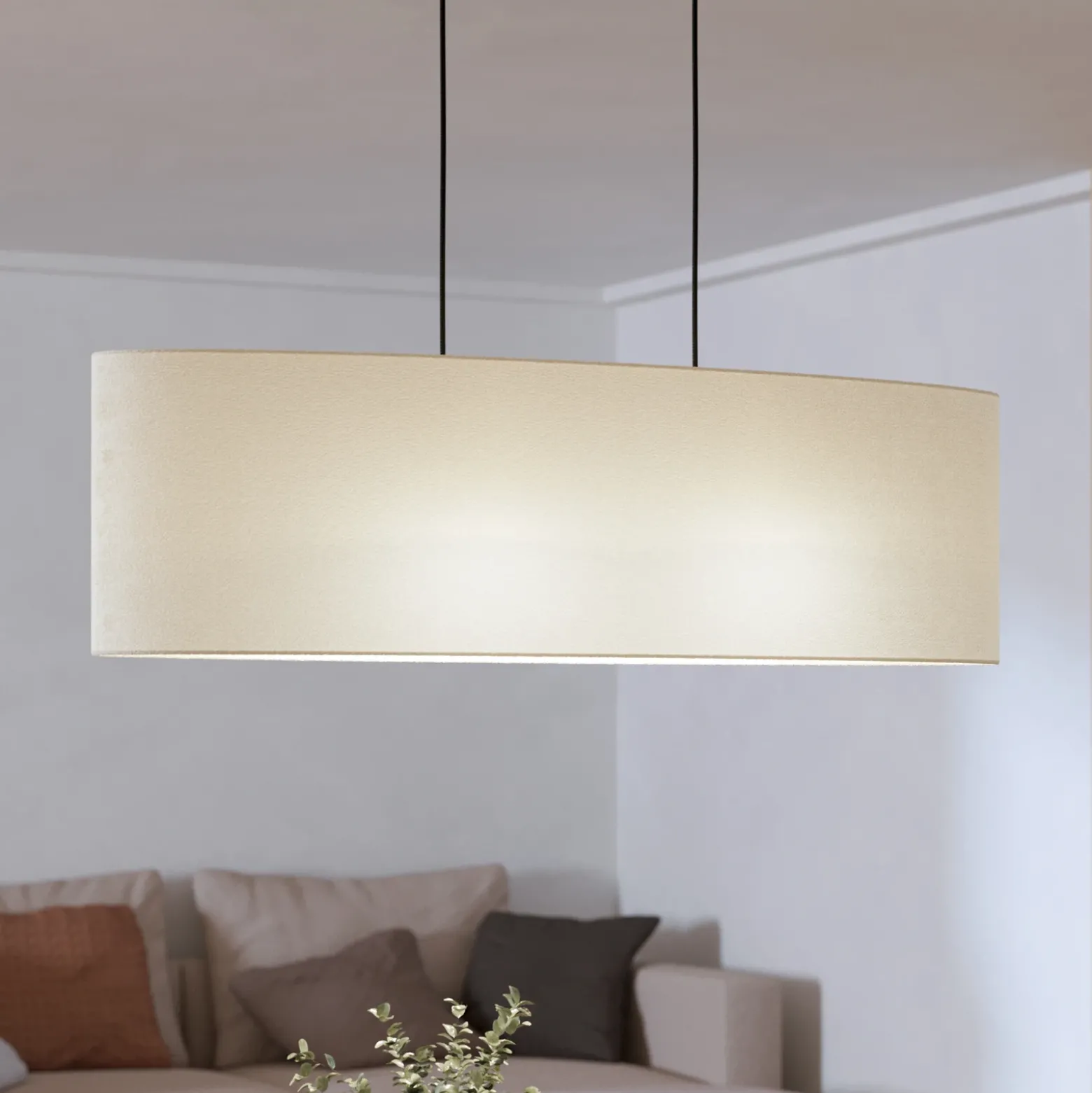 Lámpara colgante Febres, negro/blanco, 2 luces.