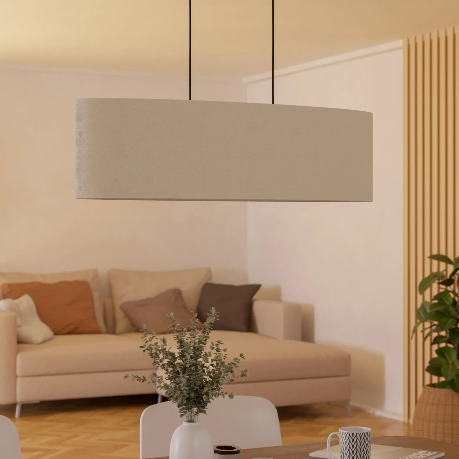 Lámpara colgante Febres, negro/blanco, 2 luces.