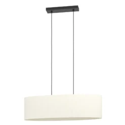 Lámpara colgante Febres, negro/blanco, 2 luces.