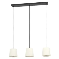Lámpara colgante Febres, negro/blanco, 3 luces.
