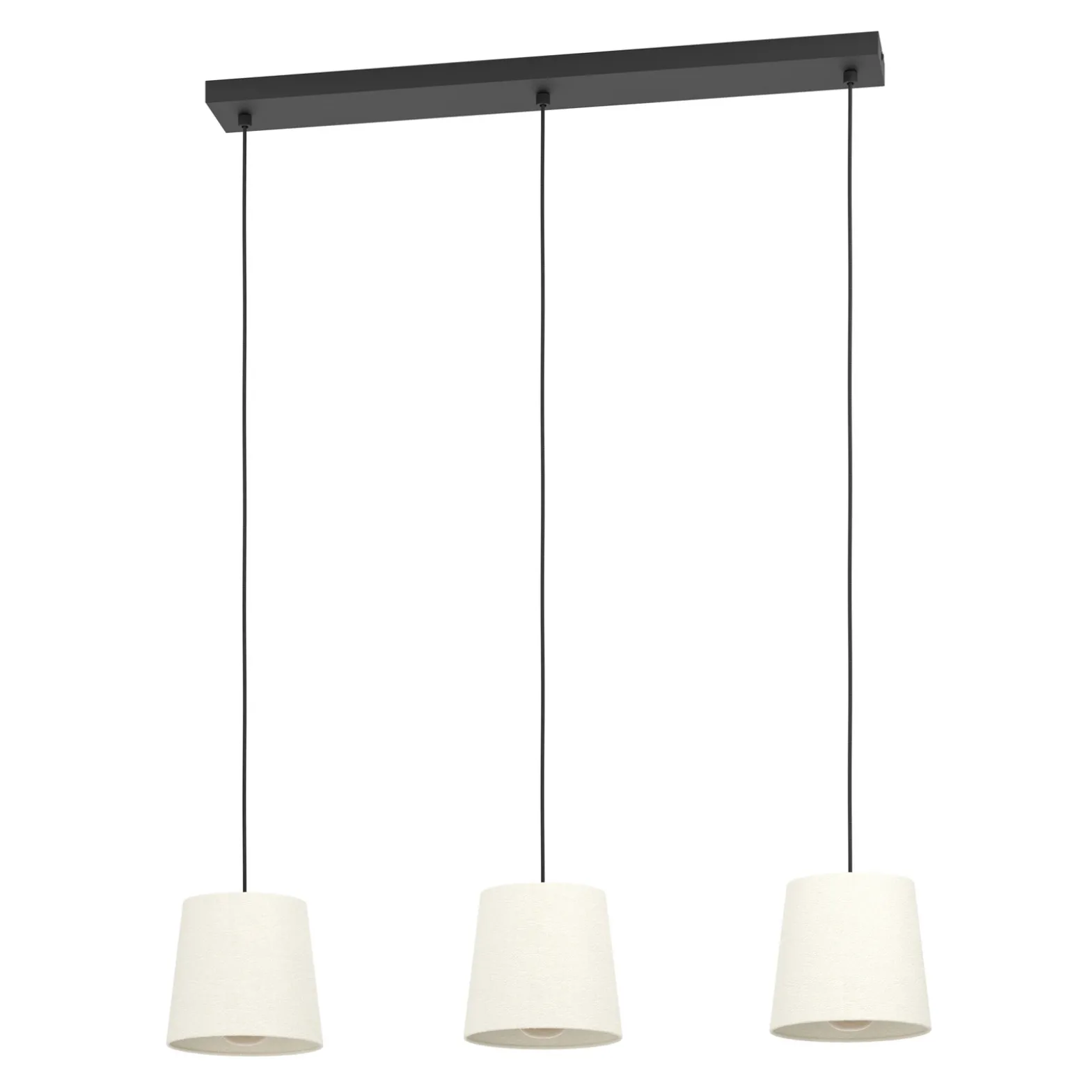 Lámpara colgante Febres, negro/blanco, 3 luces.