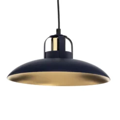 Lámpara colgante Felix, azul/dorado, 1 luz