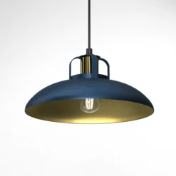 Lámpara colgante Felix, azul/dorado, 1 luz