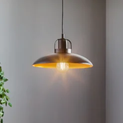 Lámpara colgante Felix, negro/oro antiguo, 1 luz