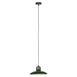 Lámpara colgante Felix, verde/dorado, 1 luz