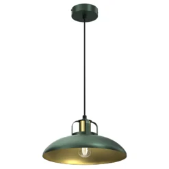 Lámpara colgante Felix, verde/dorado, 1 luz