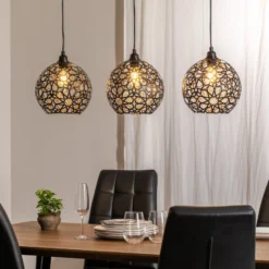 Lámpara colgante Fellini MR-786 3 luces lineal negro