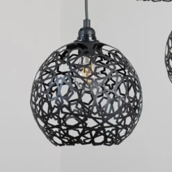 Lámpara colgante Fellini MR-787 3 luces roundel negro