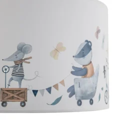 Lámpara colgante Ferdi Kids, textil, blanca, multicolor