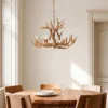 Lámpara colgante Fibi de Lindby, marrón, asta, 6 luces E14
