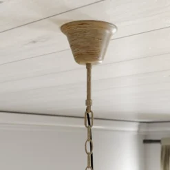 Lámpara colgante Fibi de Lindby, marrón, asta, 6 luces E14