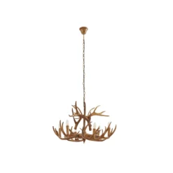 Lámpara colgante Fibi de Lindby, marrón, asta, 6 luces E14