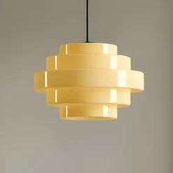 Lámpara colgante Filo, amarilla, Ø 28 cm, cristal