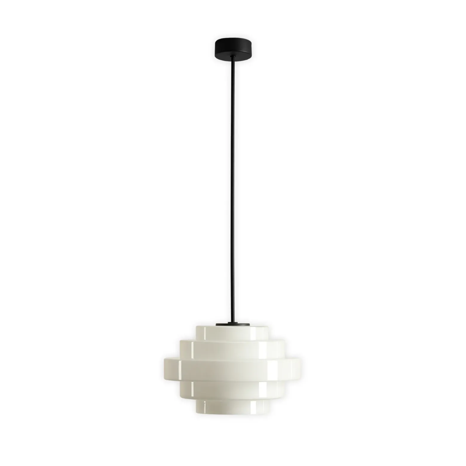 Lámpara colgante Filo, blanca, Ø 28 cm, cristal
