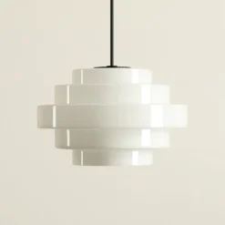 Lámpara colgante Filo, blanca, Ø 28 cm, cristal