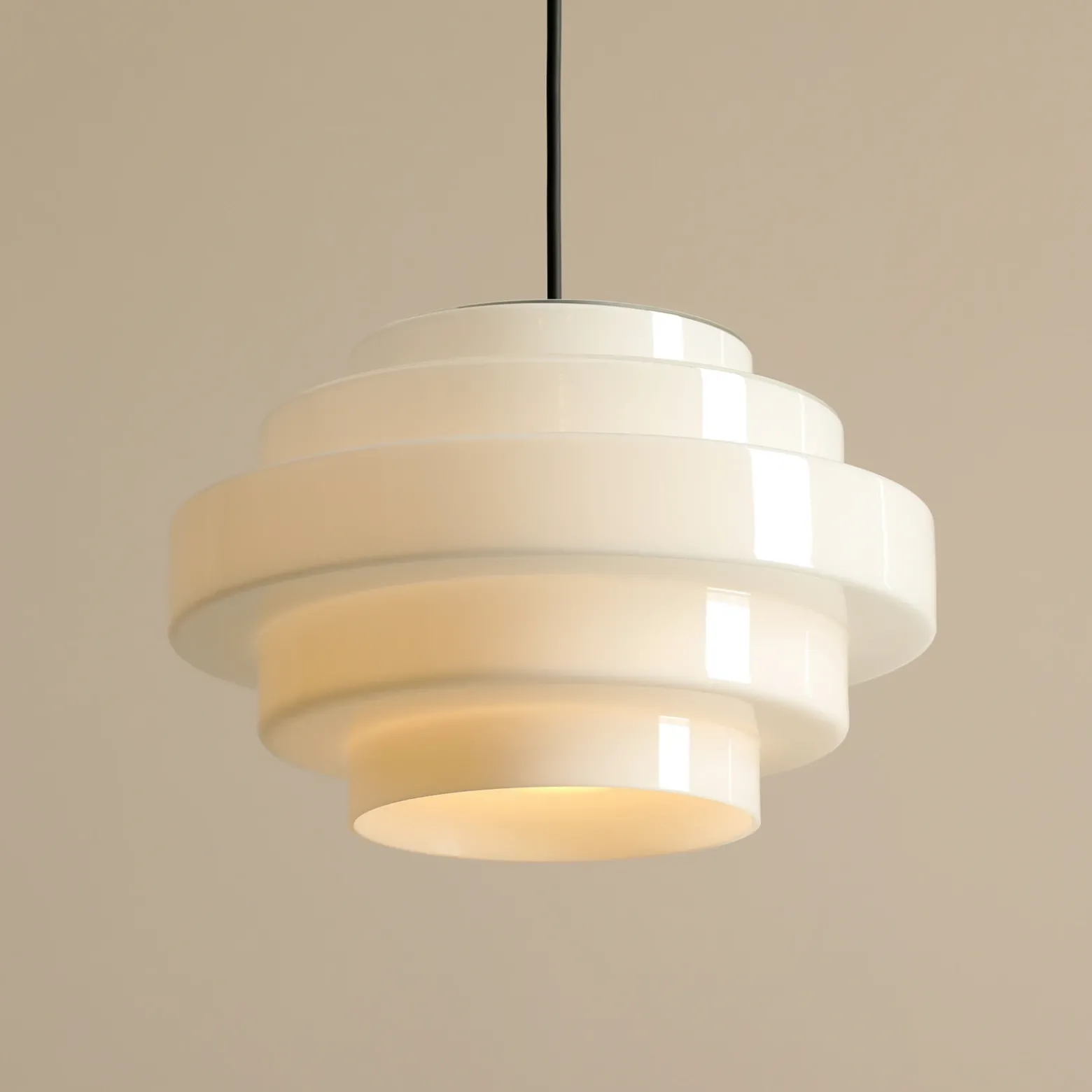 Lámpara colgante Filo, blanca, Ø 28 cm, cristal