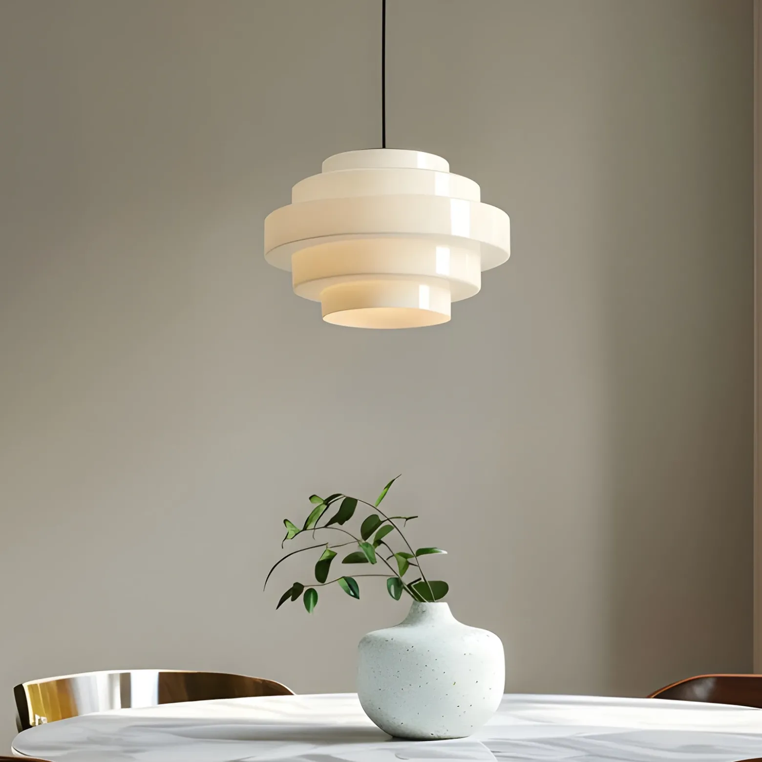 Lámpara colgante Filo, blanca, Ø 28 cm, cristal