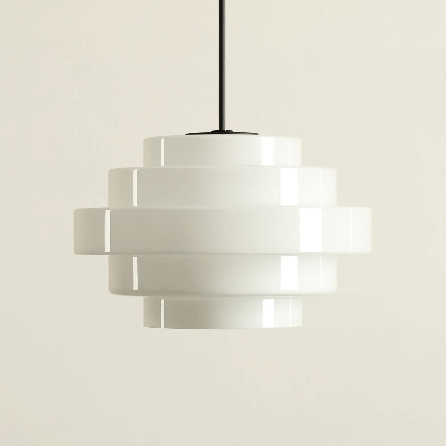 Lámpara colgante Filo, blanca, Ø 28 cm, cristal
