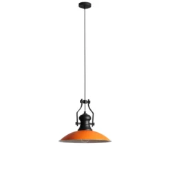 Lámpara colgante Fimda, naranja, Ø 41 cm, metal, E27